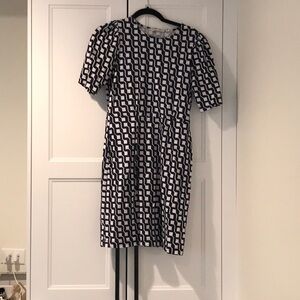 Boden Navy and White Patterned Dress